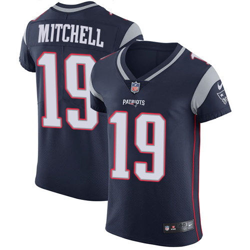 Nike Patriots #19 Malcolm Mitchell Navy Blue Team Color Men's Stitched NFL Vapor Untouchable Elite Jersey - Click Image to Close